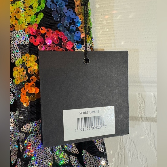 Mac Duggal 26867 - Floral Sequin Short Dress NWT Size 8 - Picture 6 of 8